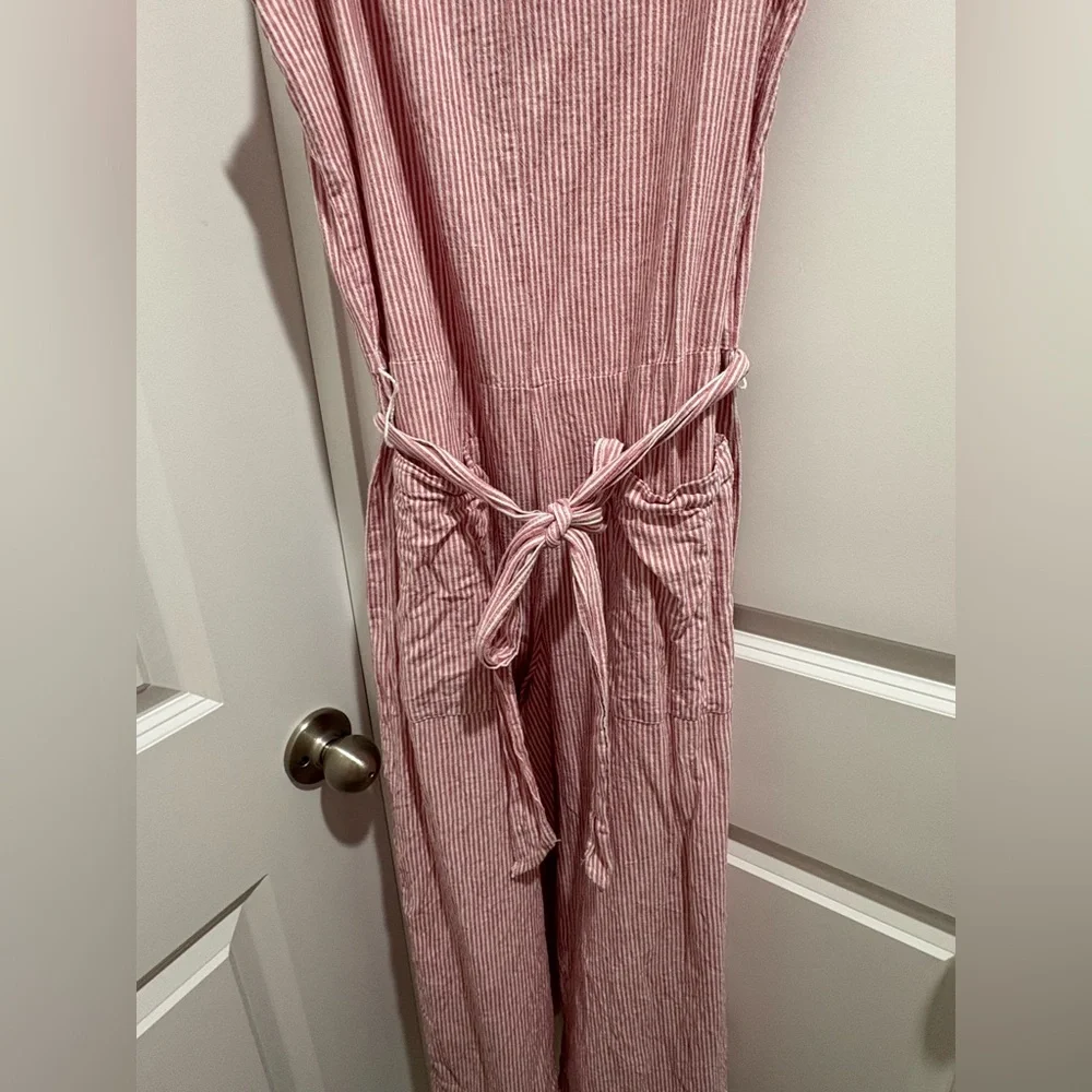 beachlunchlounge Pink Striped Jumpsuit